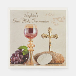 First Holy Communion Eucharist Chalice Design Serviette