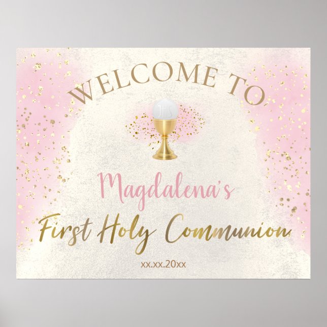First Holy Communion girl welcome  Poster (Vorne)