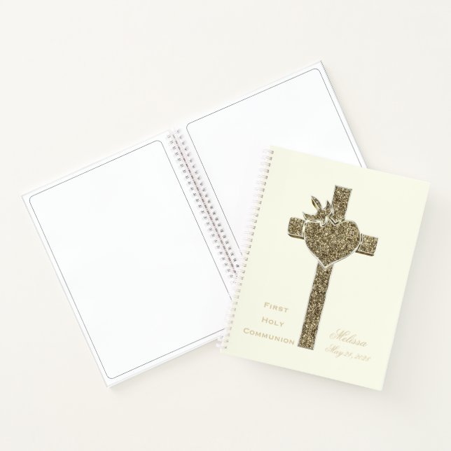 First Holy Communion Imitats Golden Cross Notebook Notizbuch (Innenseite)