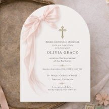 First Holy Communion Pink Bow Girl 