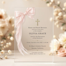 First Holy Communion Pink Coquette Bow Girl 