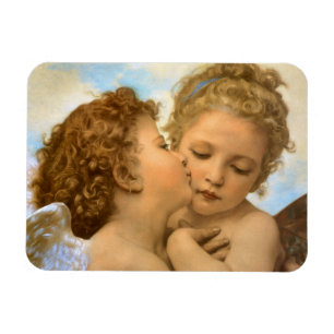 First Kiss (Engelsdetails) von Bouguereau Magnet