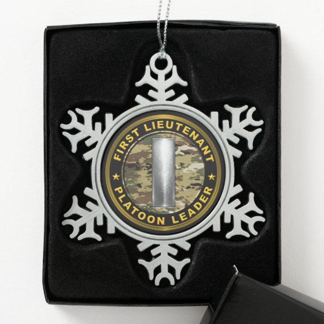 First Lieutenant 1LT Platoon Leader Schneeflocken Zinn-Ornament (Box)