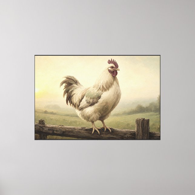 First Light Rooster Farmhouse Leinwand (Vorderseite)