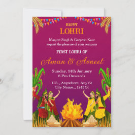 First Lohri Celebration Invitation Card Einladung