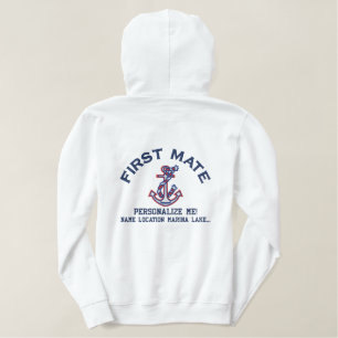 First Mate Personalisieren Sie es große Ankerschuh Bestickter Hoodie