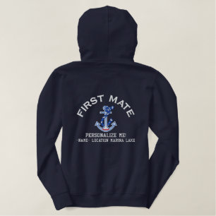 First Mate Personalisieren Sie es große Ankerschuh Bestickter Hoodie
