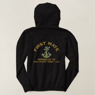 First Mate Personalisieren Sie es große Ankerschuh Bestickter Hoodie