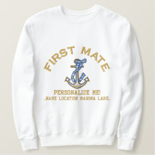 First Mate Personalisieren Sie es große Ankerschuh Besticktes Sweatshirt