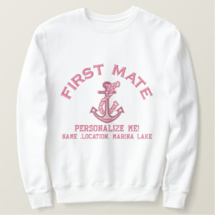 First Mate personalisiert es große Anker Emboided Besticktes Sweatshirt