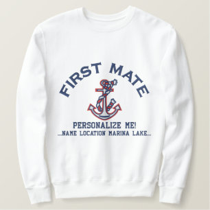 First Mate personalisiert es große Anker Emboided Besticktes Sweatshirt