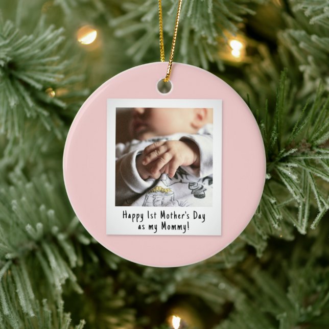First Mother Day Snapshot Style Foto Keepake Keramik Ornament (Baum)