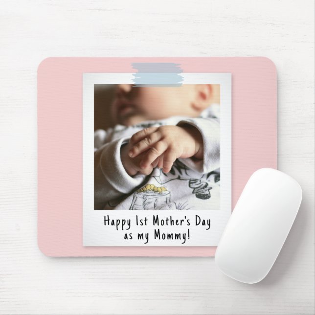 First Mother Day Snapshot Style Foto Keepake Mousepad (Mit Mouse)