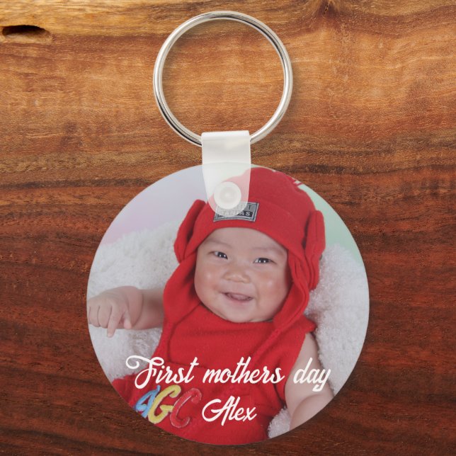 First mother's day custom photo  schlüsselanhänger (Rückseite)