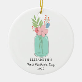 First Mother's Day Mason Jar Personalized Cute Keramik Ornament