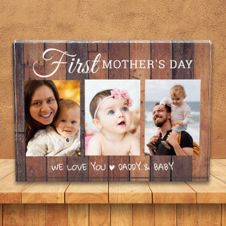 First Mother's Day Rustic Pallet Wood 3 Picture Fotoblock
