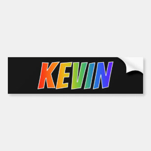 First Name "KEVIN": Fun Rainbow Coloring Autoaufkleber