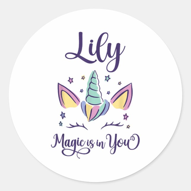 First Name Lily D Lily  Runder Aufkleber (Vorderseite)