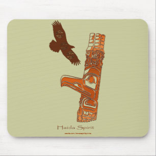 First Nations Haida Eagle & Totem Pole Mousemat Mousepad
