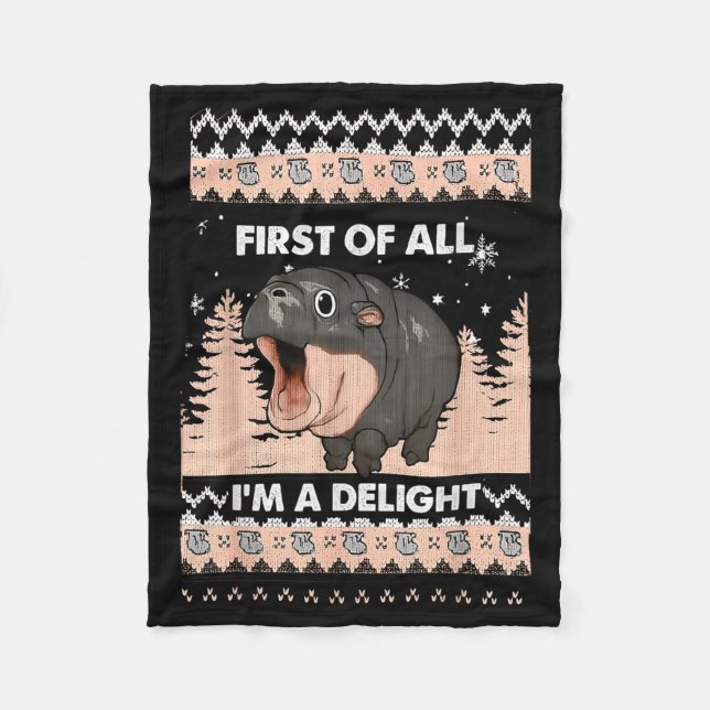 First Of All I'm A Delight Funny Hip Christmas Ugl Fleecedecke (Vorderseite)