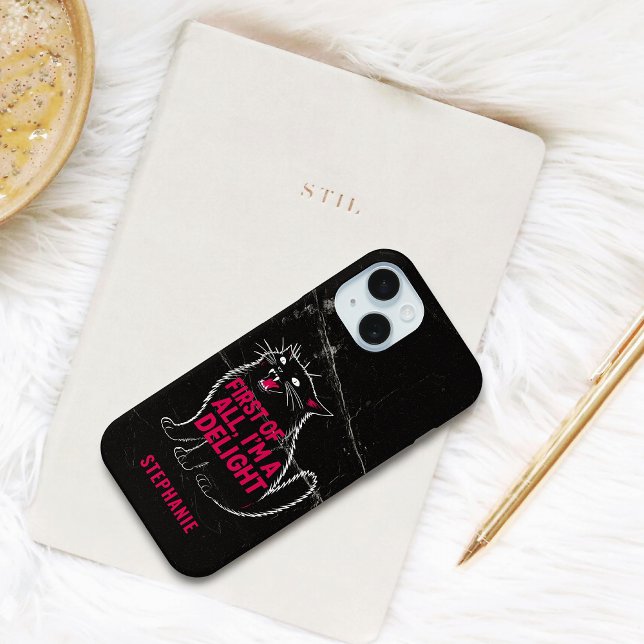 First Of All I'm A Delight Roaring Black Cat Case-Mate iPhone Hülle (Von Creator hochgeladen)