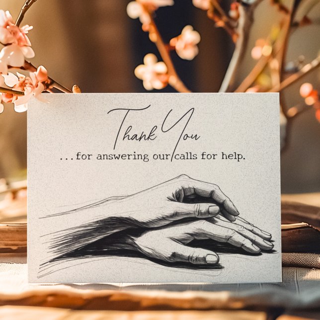 First Responder Fire Police Paramedic Vielen Dank Dankeskarte (Von Creator hochgeladen)