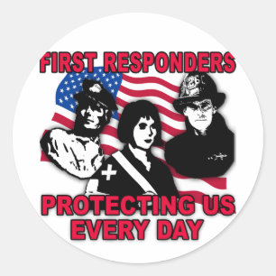 First Responder Tshirts, Taschen, Reisebügel Runder Aufkleber
