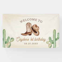 First Rodeo 1. Geburtstag Western Cowboy Banner