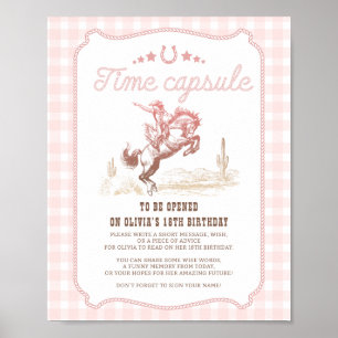 First Rodeo 1. Geburtstag Western Time Capsule Sch Poster