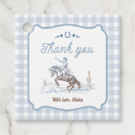 First Rodeo 1st Birthday Blue Western Geschenkanhänger