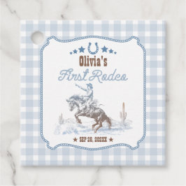First Rodeo 1st Birthday Blue Western Geschenkanhänger