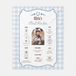 First Rodeo 1st Birthday Milestone Western Sign Fleecedecke