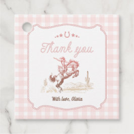 First Rodeo 1st Birthday Pink Western Geschenkanhänger