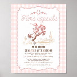 First Rodeo 1st Birthday Western Time Capsule Sign Poster