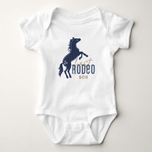 First Rodeo Baby Bodysuit - Navy Blue Western 1. Strampler