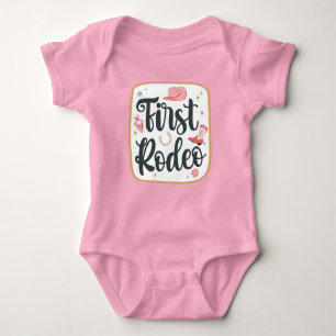 First Rodeo Birthday Girl Baby Strampler