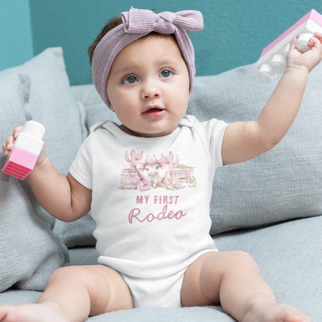 First Rodeo Country Cowgirl Geburtstag Baby Strampler (Von Creator hochgeladen)