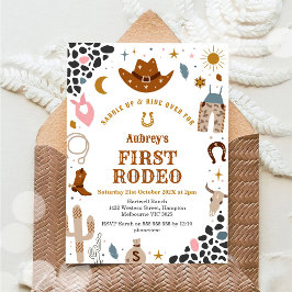 First Rodeo Cowbow Western 1st Birthday Invitation Einladung