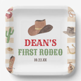 First Rodeo Cowboy 1st First Birthday Party Pappteller