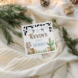 First Rodeo Cowboy Baby Birthday Napkin Serviette