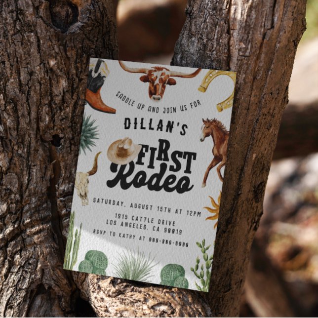 First Rodeo Cowboy Birthday Einladung (Von Creator hochgeladen)