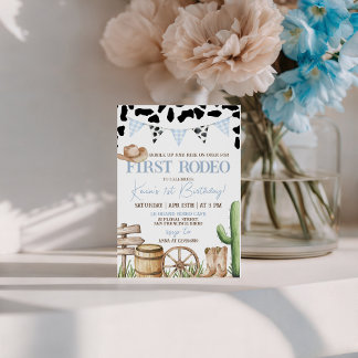 First Rodeo Cowboy Birthday Invitation Einladung