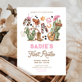 First Rodeo Cowboy Wild West Western Girl Birthday Einladung