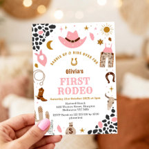 First Rodeo Cowgirl Pink Western 1st Birthday