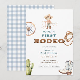 First Rodeo Western Baby Boy Birthday Einladung