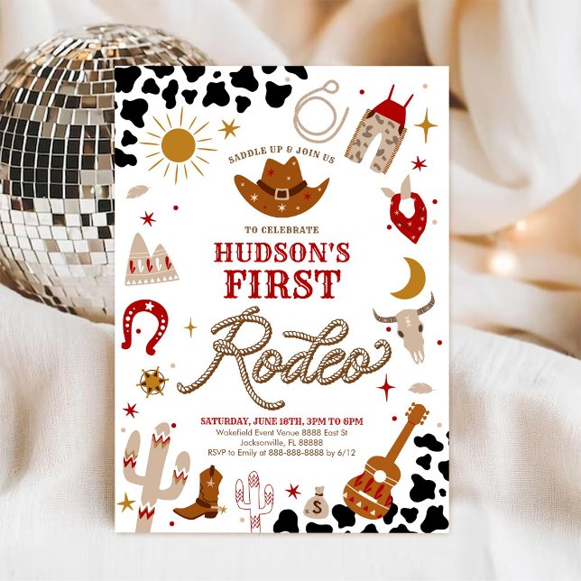 First Rodeo Western Birthday Invitation Einladung (Von Creator hochgeladen)
