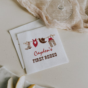 First Rodeo Western Cowboy 1. Geburtstag Napkins Serviette