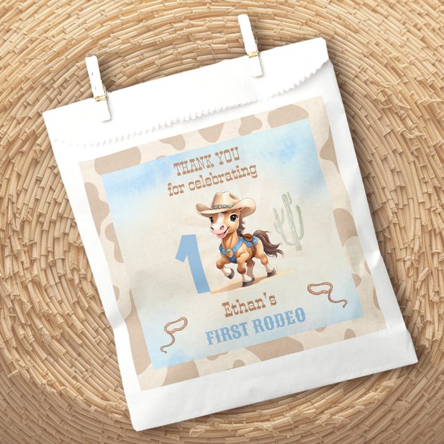 First Rodeo Western Cowboy Birthday Boy Geschenktütchen (First Rodeo Western Cowboy Birthday Boy Favor Bag)