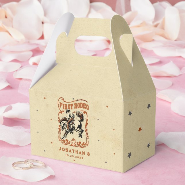 First Rodeo Western Cowboy Birthday Geschenkschachtel (Hochzeit)