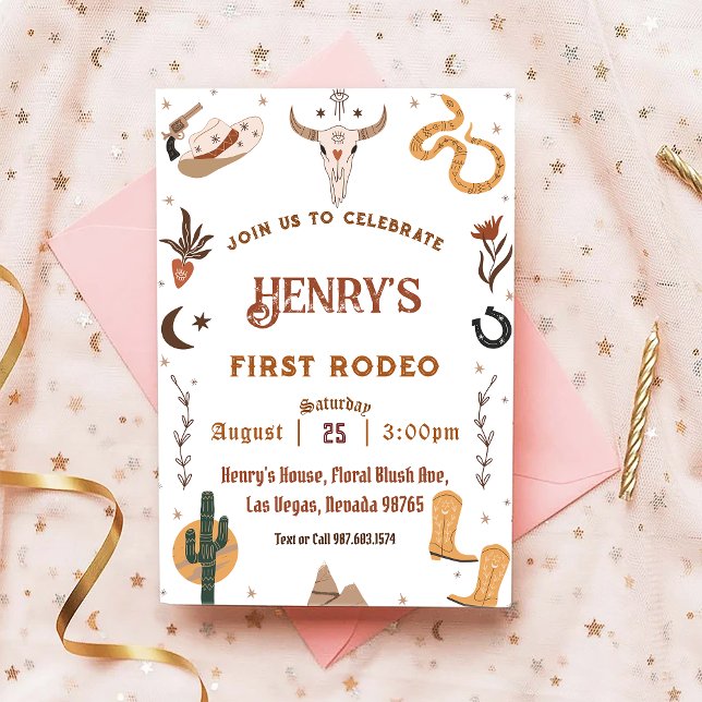 First Rodeo Western Cowboy First Birthday Einladung (Von Creator hochgeladen)